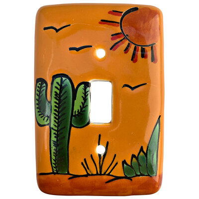 TalaMex Mexican Ceramic Wall Plate Desert Single Toggle Switch Plate