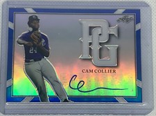 2021 LEAF PERFECT GAME METAL BLUE REFRACTOR CAM COLLIER RC AUTO # 5/15