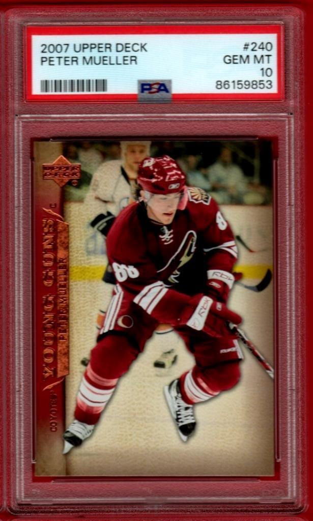 2007-08 UPPER DECK PETER MUELLER YOUNG GUNS #240 ROOKIE PSA 10 POP=10 RC YG GC