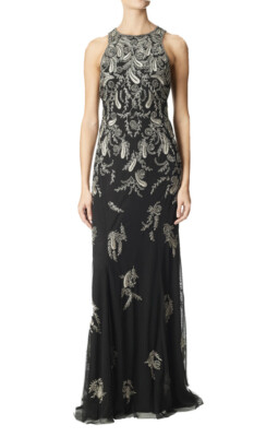 Adrianna Papell Women's Embellished Beaded Long Mermaid Gown Black/Mercury  | eBay