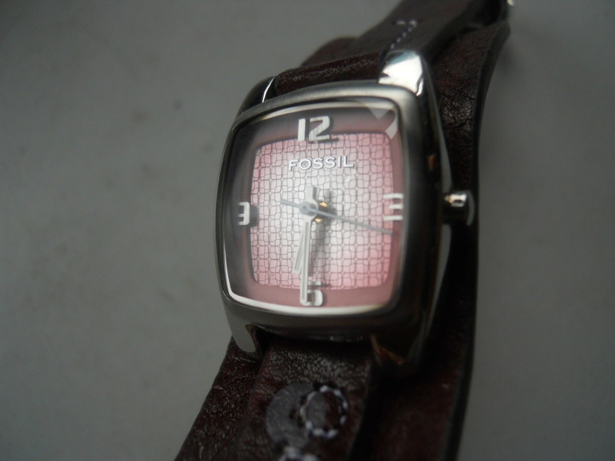 Fossil Black And Brown Face Black Leather Band Ladies Watch  -JR9717 -NWOT Fossil Womens Grey Silicone Rose Gold Strap Watch Bealls Florida main image 3