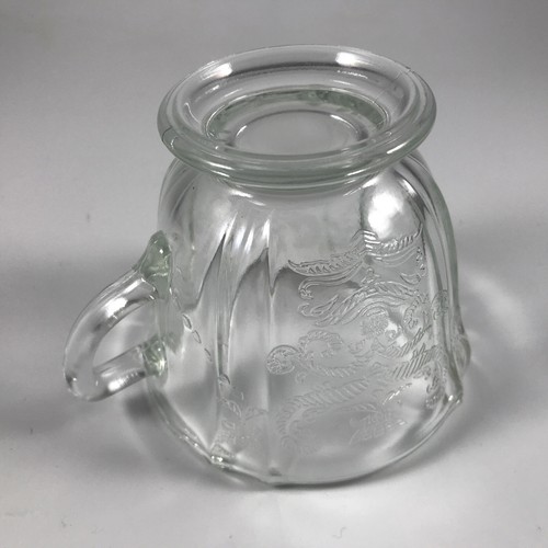 Vintage FEDERAL GLASS "MADRID CLEAR" FOOTED CREAMER 3.25" Etched Design - Picture 4 of 6
