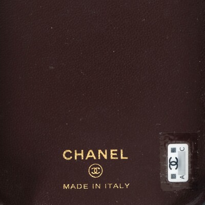 71441 auth CHANEL black leather IPHONE 13 PRO MAX Case w Pearl