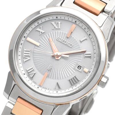 時計 LUKIA SSQV108 SEIKO LUKIA SSQV108 Titanium Radio Solar Watch Silver Dial Gold