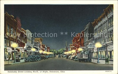 11693622 Delaware Ohio Sandusky Street at Night Cars Delaware Ohio