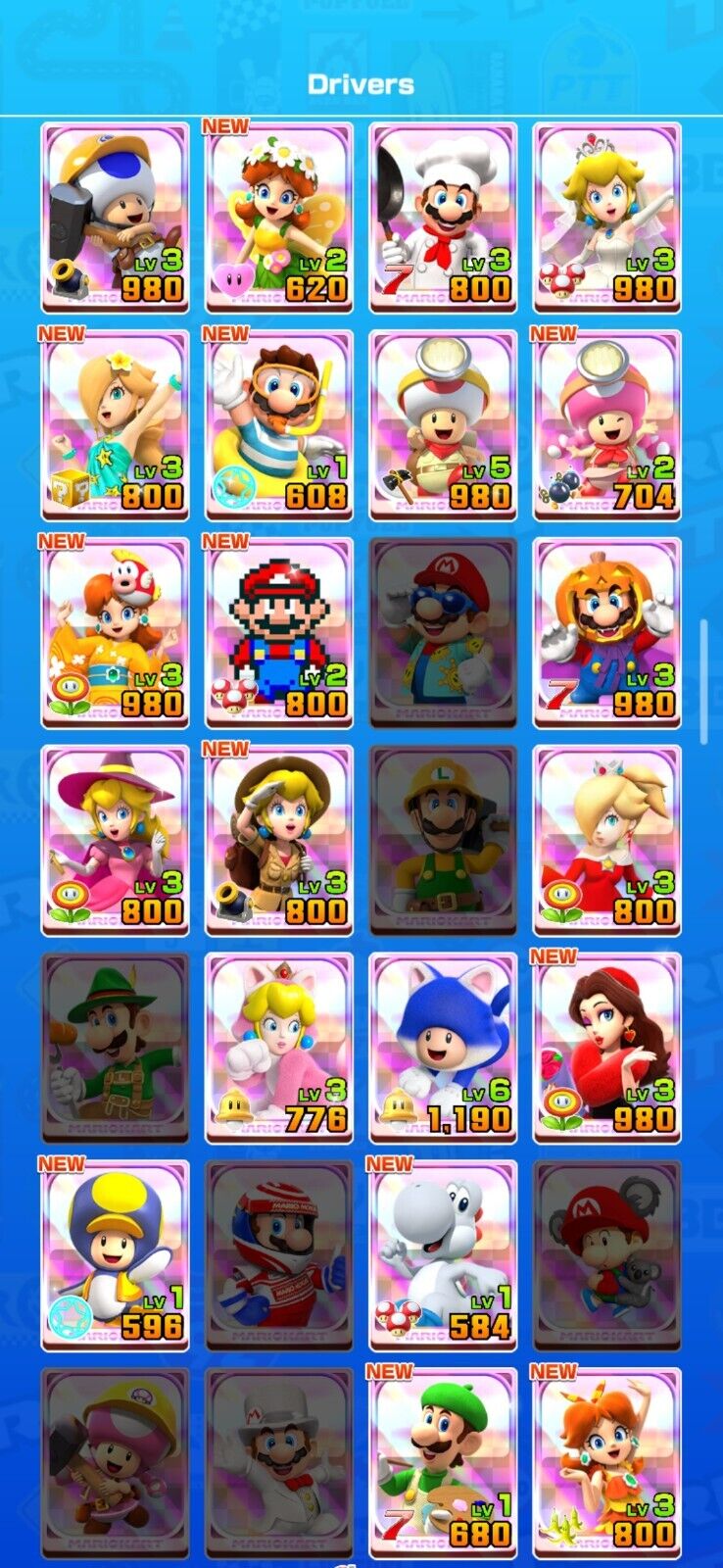 Mario Kart Tour LVL 51 with over 1400 gems!