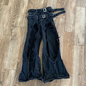 black ripped jeans ebay
