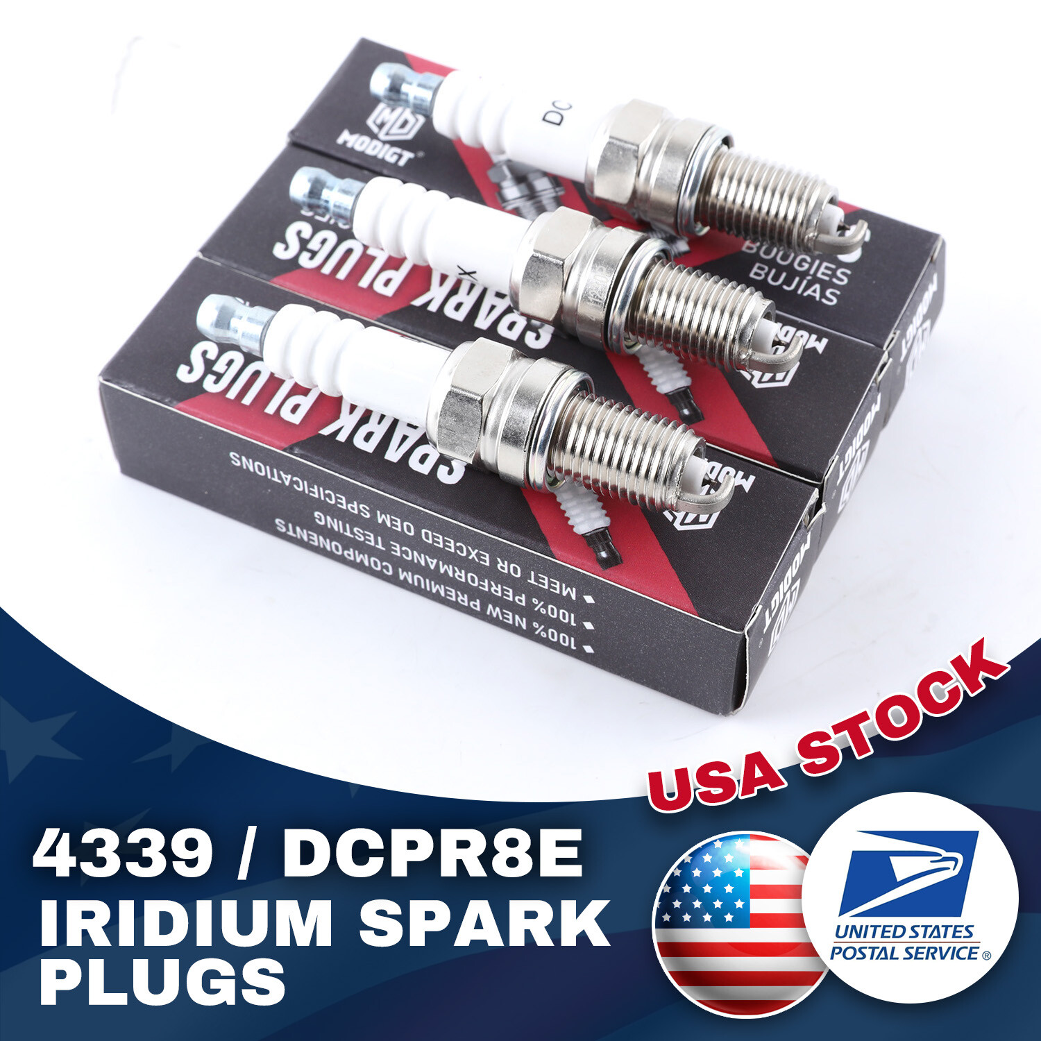 For NGK DCPR8E Iridium Spark Plugs 4339 Set of 6 OEM High Quality Genuine