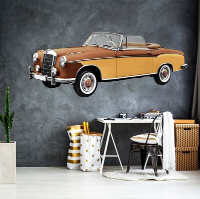 3D Gelbes Auto C94 Auto Wallpaper Wandbild Poster Transport Wandaufkleber Wend