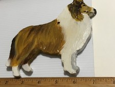 Handmade Wooden Handpainted Double-sided SABLE COLLIE plaque/ornament -with hole