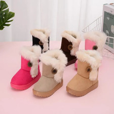 Baby Girl Faux Fur Lined Suede Boots