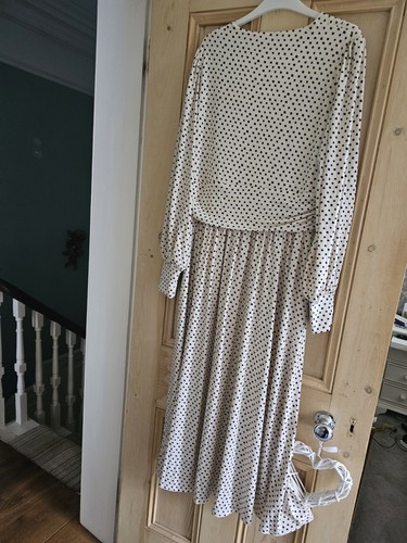 Maxikleid Jolie Moi rosa/schwarz 16 Langarm Tupfenmuster - einmal getragen - Bild 5 von 13