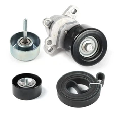 Engine Drive Belt Tensioner Idler Pulley Serpentine Belt Kit Fits for Nissan ...