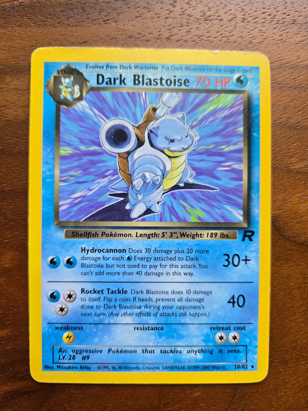 Pokemon card Dark Blastoise 20/82, MP/LP, FREE SHIPPING