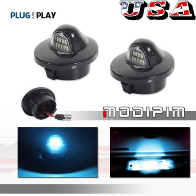 2X LED License Plate Lights Ice Blue Bumper Tag Assembly Lamps For Ford F-Series