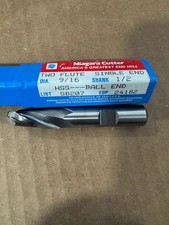 Niagara Cutter 24182, 9/16" X 1/2" Shank Two Flute End Mill HSS-Ball End New