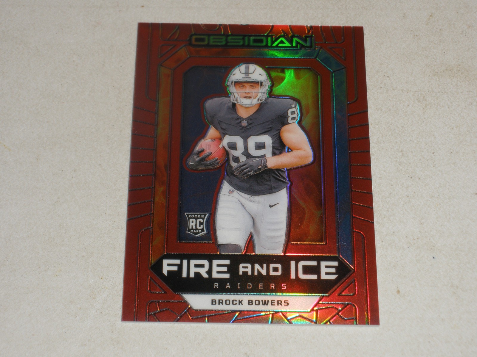 Brock Bowers Panini Obsidian Fire and Ice #16 Red