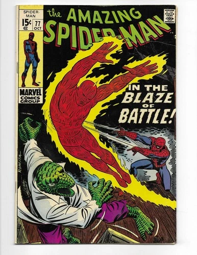 Amazing Spider-Man 77 1969 Marvel Comics VG/F 5.0 Lizard Human Torch