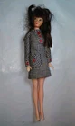 VTG 1962 Midge Tammy Barbie Clone Head Uneeda Black Eyes Travel Along Outfit 12"