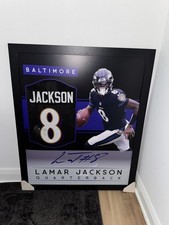 Lamar Jackson Custom Autographed & Framed Black Ravens Jersey Auto JSA