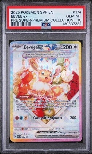 2025 Pokemon SVP EN Eevee ex #174 Promo PRE Super Premium Collection PSA 10