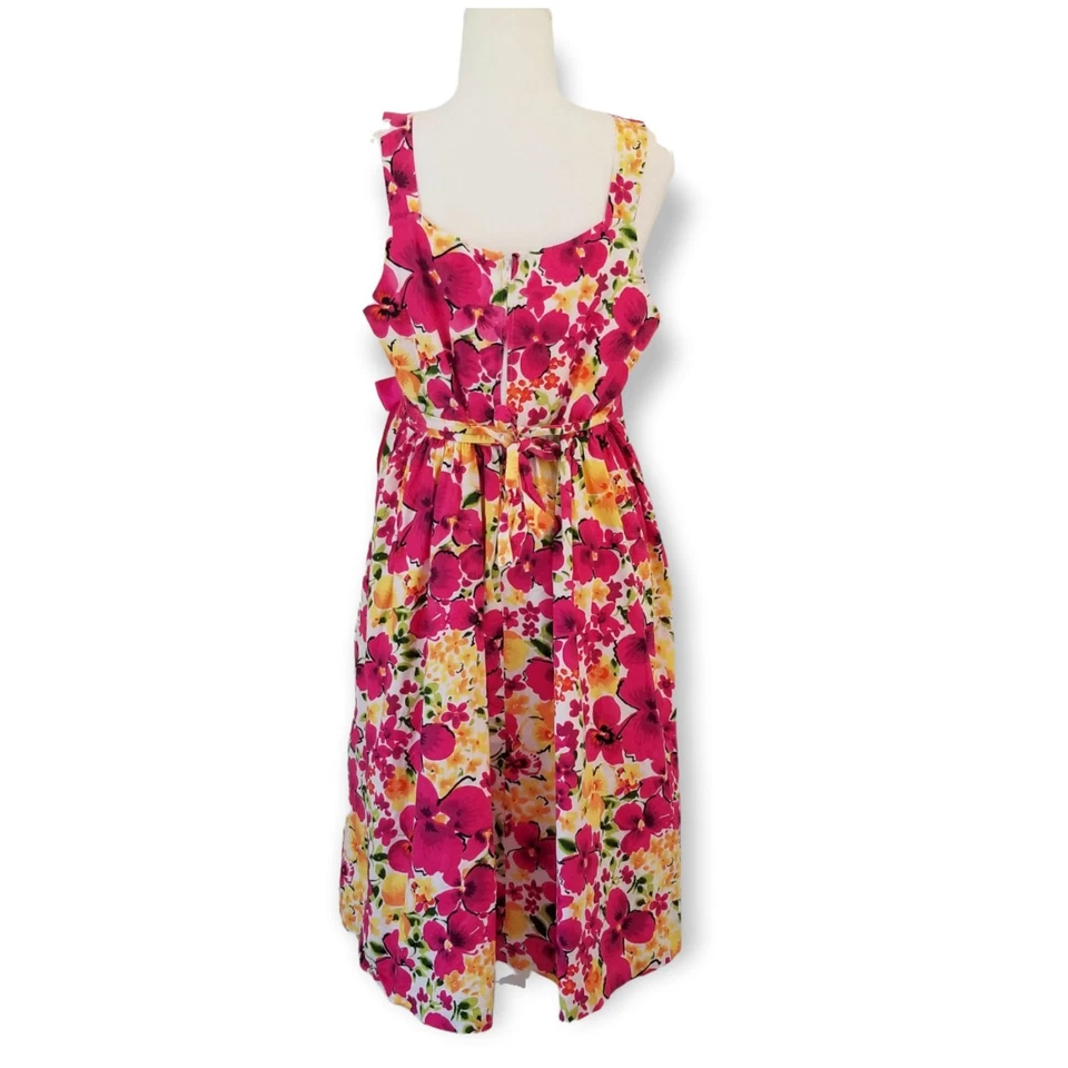 Bonnie Jean Girls Dress Multicolor Floral, ruffle neckline - Size 18 ½ - Image 2 of 4