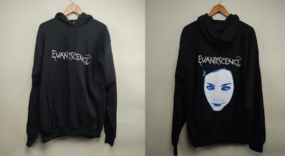 Hot 2003 Evanescence Fallen Hoodie black 2 Side Men