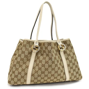 Sac fourre tout bandoulière GUCCI GG Twins 232957 GG toile ivoire