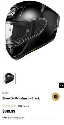 SHOEI X-14 Matte Black Motorcycle Helmet Small 0104013504 for sale