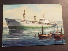POLAND Cargo Ship M/S GORLICE, Polish Ocean Lines Naval Cover Unused Postcard