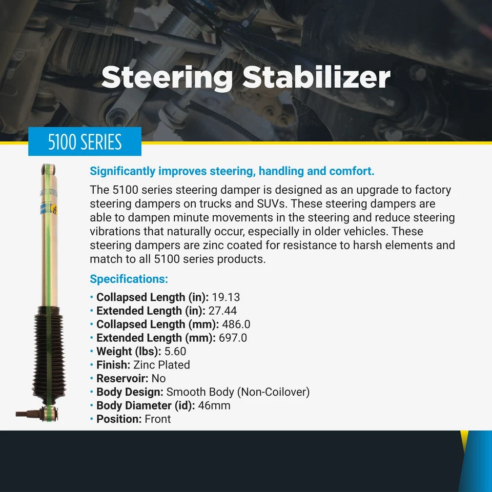 Bilstein B8 5100 Front Steering Damper for 2008-2016 Ford F250 F350 Super Duty Foto 2 de 4