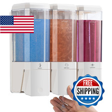 Shampoo and Conditioner Dispenser,GlintGath Shower Dispenser 3 Chamber No Drill