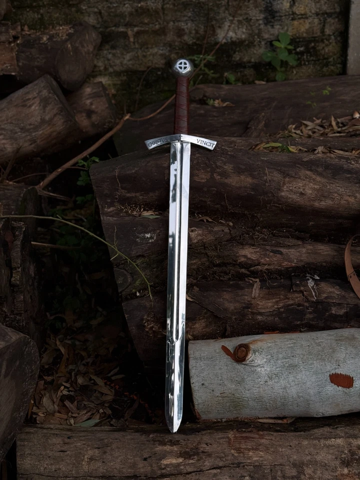 Espada de Aclade de los Caballeros Réplica Templaria-Hecha a Mano Espada Medieval Regalo Espada Foto 2 de 4