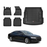 FußMatten Kofferraumwanne Set FüR Audi A8 D4 2009-2017 Omac Premium Schwarz Tpe