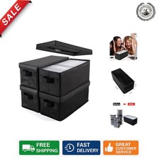 Versatile Stackable CD/DVD Storage Boxes - Pack of 4, Keeps Media Organized