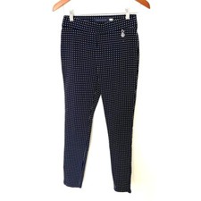 Tommy Hilfiger Blue White Polka Dot Stretch Skinny Pants Rayon Blend Slim Fit 4