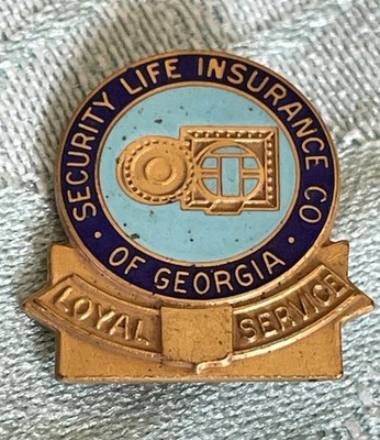 Vintage Security Life Insurance Co of Georgia Loyal Service Pin Vault Safe Logo