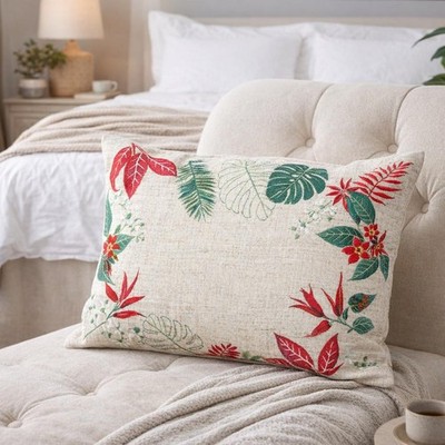 Floral Rechteckig Lendenkissen 1 Stück Dekokissen Sofakissen Bettwäsche Wohndeko