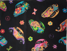 automobile car buggy peace fun fabric 11 x 8.5 inch 1pc new