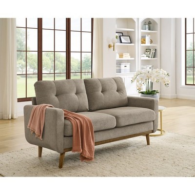 67.7'' Wide Mid-Century Modern Upholstered Tufted Loveseat Sofa With Wooden Legs