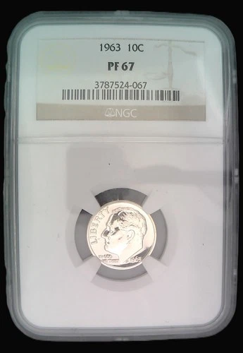 1963 Proof Roosevelt Dime certified PF 67 by NGC!