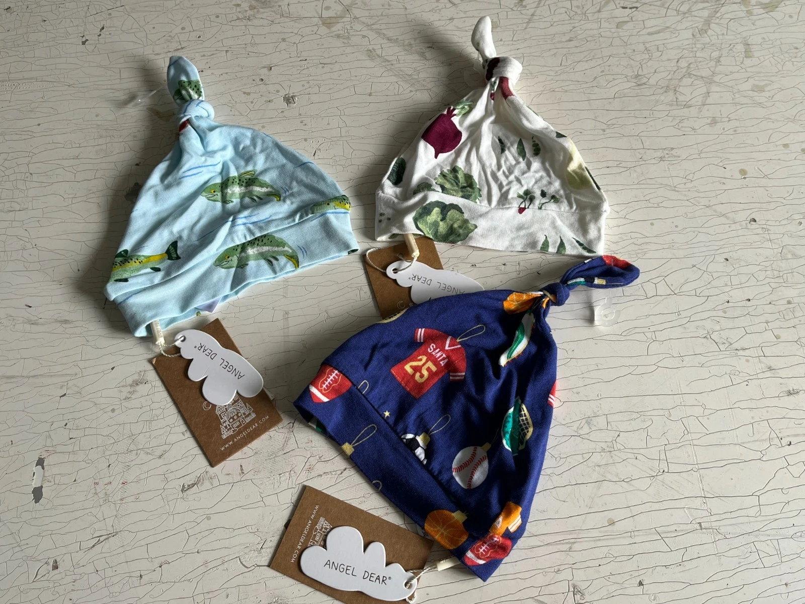 Baby Boy's ANGEL DEAR Size 0-3 Months Beanie Hat Lot - NWT's