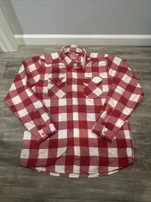 Dixxon The Otto Mens Flannel Large Red White Check Long Sleeve