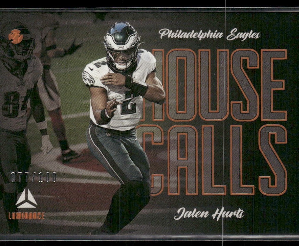 2021 Panini Luminance Football Jalen Hurts House Calls Orange /100
