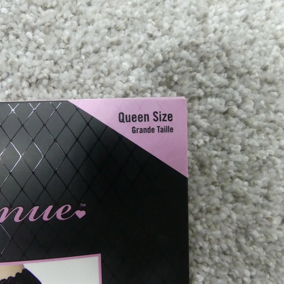 Pantimedias Leg Avenue para mujer Queen negras hasta el muslo top de encaje con liguero Foto 3 de 4