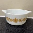 Pyrex 474-B Butterfly Gold 1.5 Qt Casserole Dish Vintage No Lid