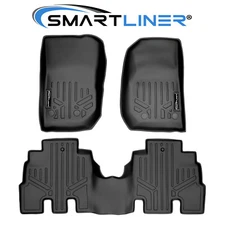SMARTLINER Custom Fit Floor Mats 2 Row Liner Set 2014-2018 Wrangler Unlimited