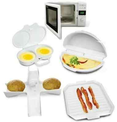 Mikrowelle Kochen Kartoffelbäcker Ei Wilderer Omelettmaschine Speckschalen 4er Set