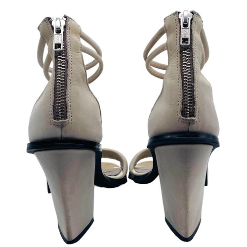 SOL SANA Oscar Leather Triangle Shaped Block Heel Sandals Sz 38 REVOLVE Strappy - Picture 7 of 11