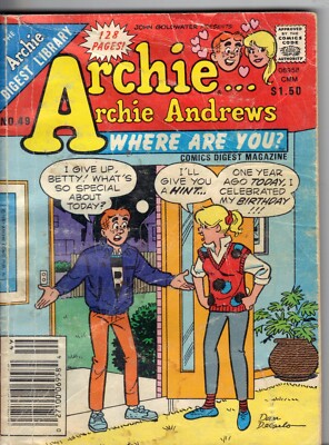 Archie Andrews Where Are You Comics Digest Magazine #49 Archie Comics ...